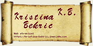 Kristina Bekrić vizit kartica